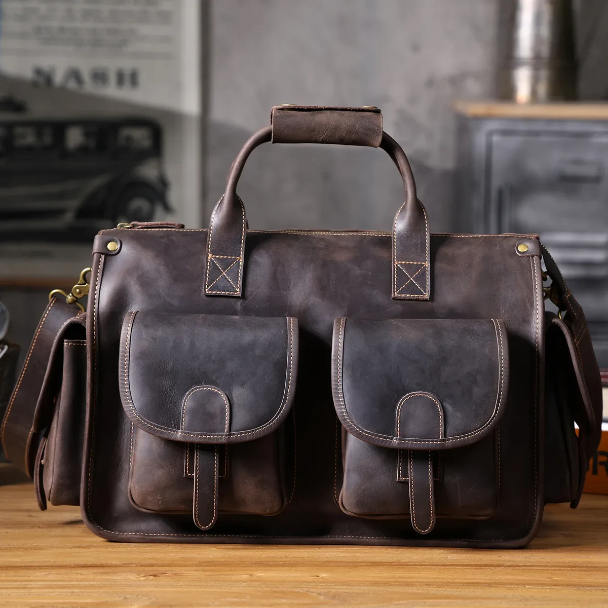 s. punta ker-sac à main vintage en cuir group pour homme, sacoche pour ordinateur portable de 14 pouces, en peau de vache, cadeau d'urgence