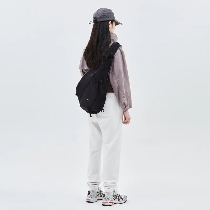 sac dos nylon unisexe moto ceinture coussin air poches intérieures extérieures noir bleu kaki gris voyage quotidien use