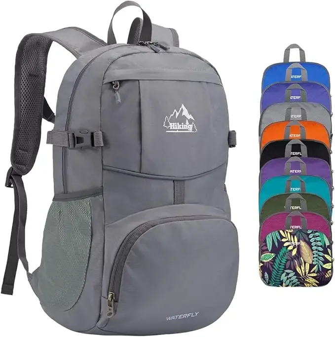 waterfly sac à dos pliable pour randonnée : 25 l, ultra léger, pliable, imperméable, pour voyage en plein air, pour femme et homme