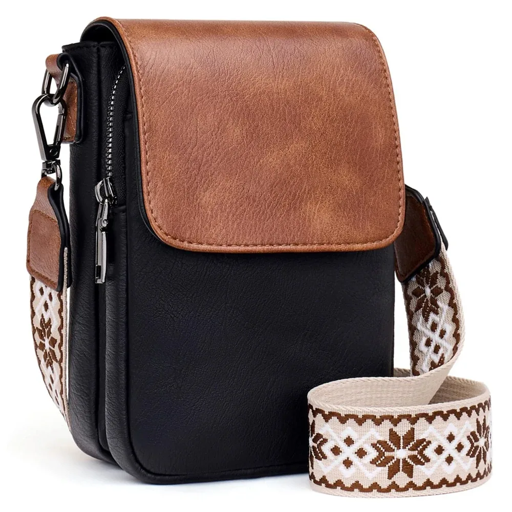 sac à bandoulière rétro en cuir pu pour femmes, large bandoulière simple avec couvercle, petit sac carré à la mode, nouvelle collection