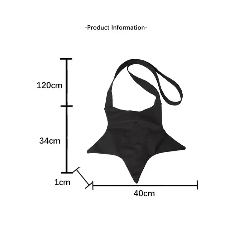 sac fourre-tout en forme d'étoile y2k pour femmes, sac à bandoulière décontracté en polyester doux, sac à main esthétique streetwear harajuku, multi-usage