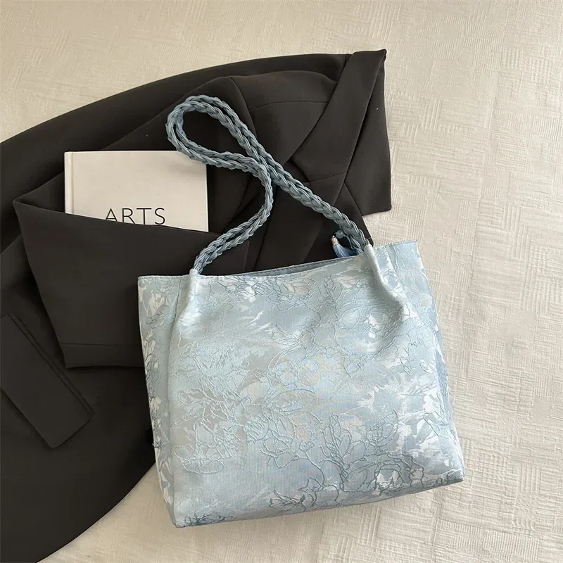 texture loisirs nouveau style chinois sac à bandoulière antique polyvalent grande capacité sac fourre-tout élément hanfu travail banlieue sac de rangement