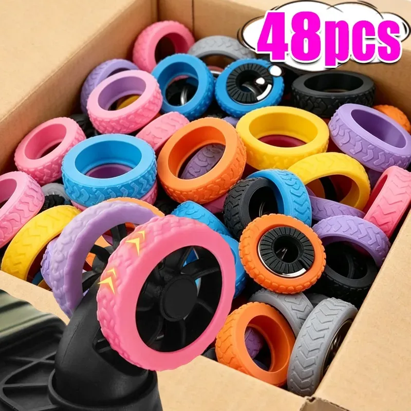 housse de protection en silicone pour roulettes de valise, silencieuse, anti-bruit, pour bagages de voyage, protège-roulettes de chariot