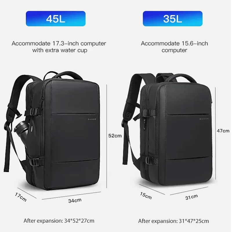 sac dos oxford université noir imperméable grande capacité expandable poche usb charge sangles adjustables usage voyage professionnel etudiant