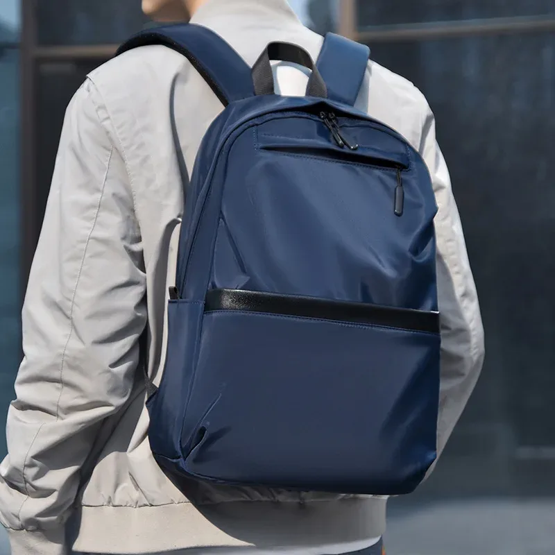 sac à dos pour ordinateur portable de grande capacité pour hommes, couleur unie, sac à dos de voyage et de loisirs