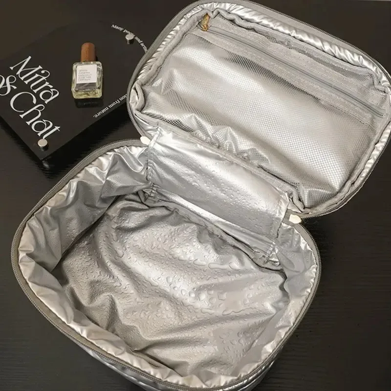 trousse de maquillage de voyage de grande capacité, sac à cosmétiques multifonctionnel portable à la mode, sac de rangement de toilette étanche