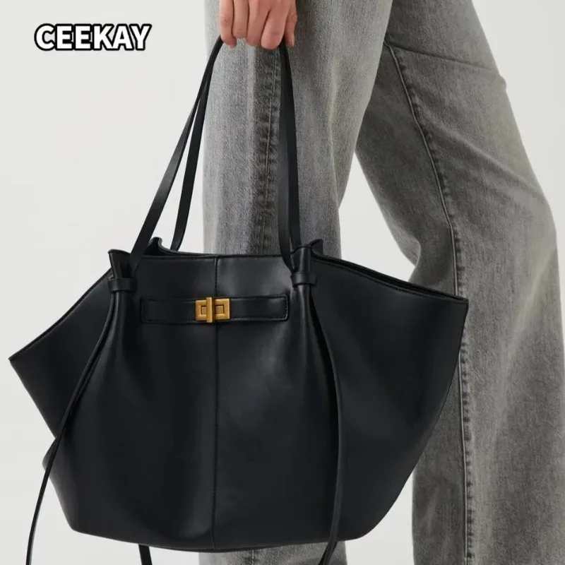 sacs à bandoulière trapèze grande capacité pour femmes, sacs à main de créateur avec fermoir métallique, sacs fourre-tout en cuir pu de haute qualité pour le quotidien