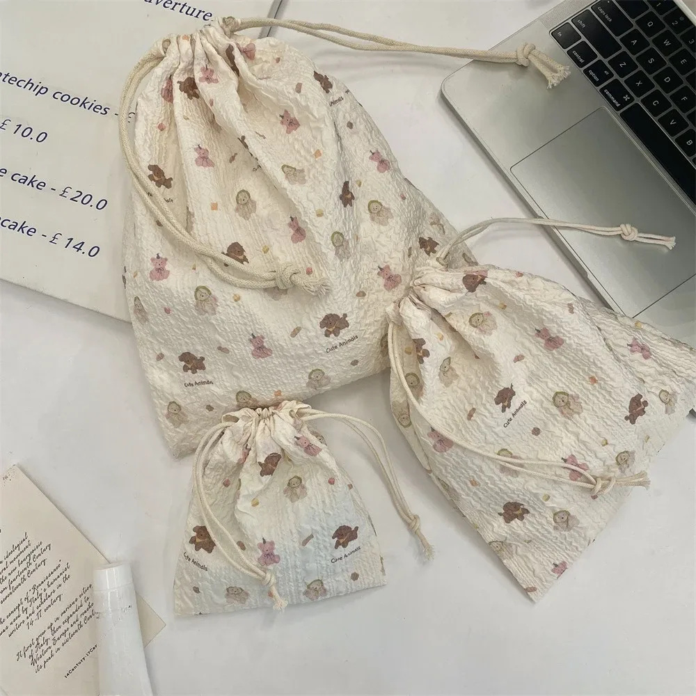 trousse de maquillage portable kawaii pour femme, trousse de toilette kawaii, rangement de cosmétiques, étui à cosmétiques de voyage, étui à cordes de proximité, jolie trousse de maquillage florale