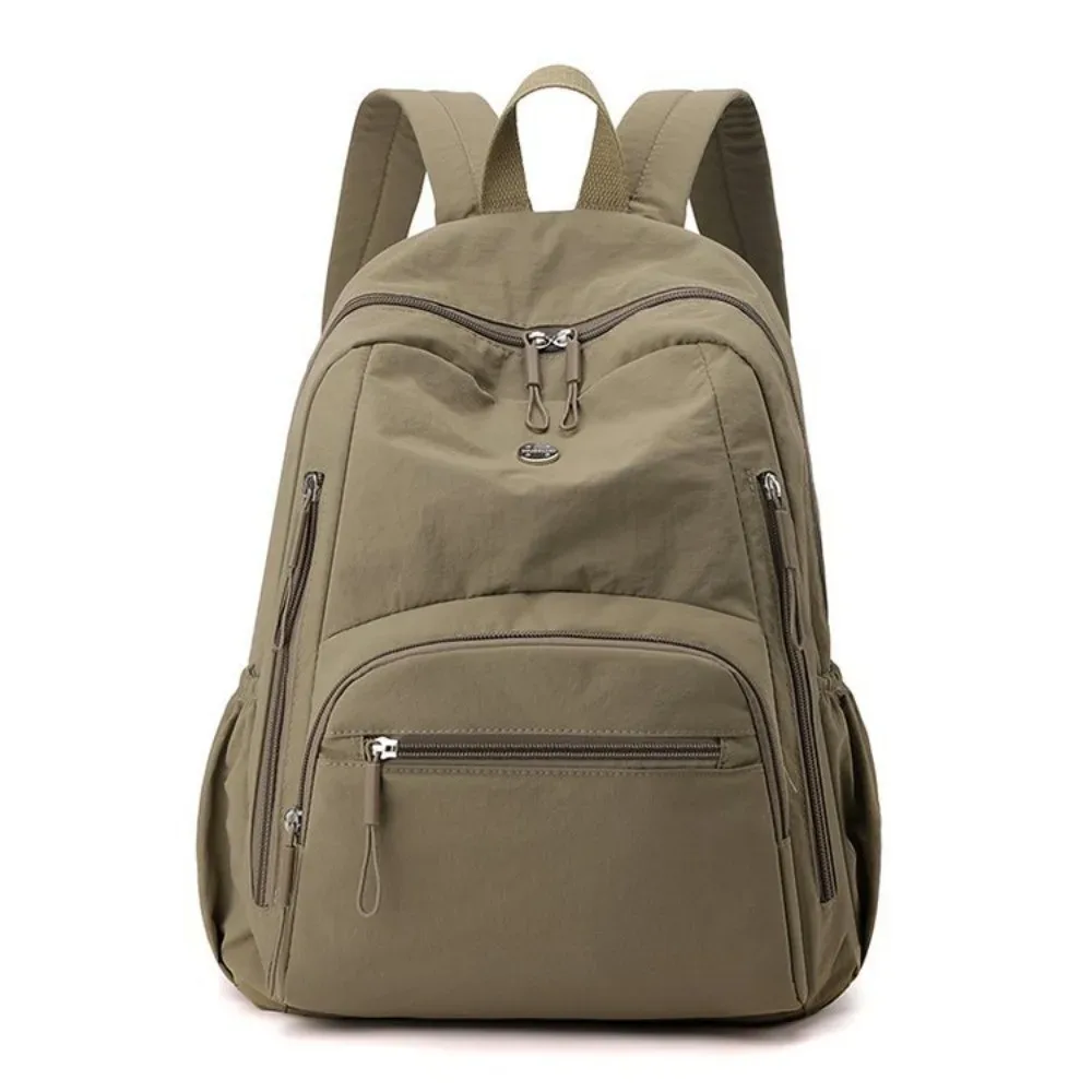 sac à dos scolaire en nylon grande capacité, imperméable, durable, léger, couleur unie, pour ordinateur portable, randonnée
