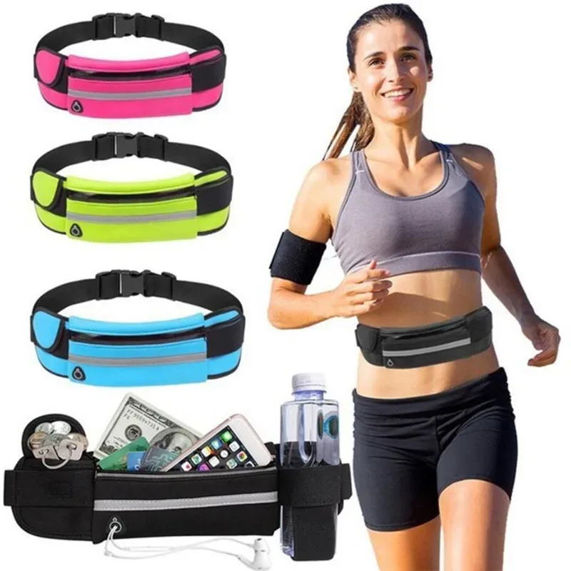 sac de taille de course étanche pour hommes et femmes, ceinture de sport, sac de sport, support de téléphone, sac de taille de ceinture de course à vélo, portefeuille de maintien dans l'eau