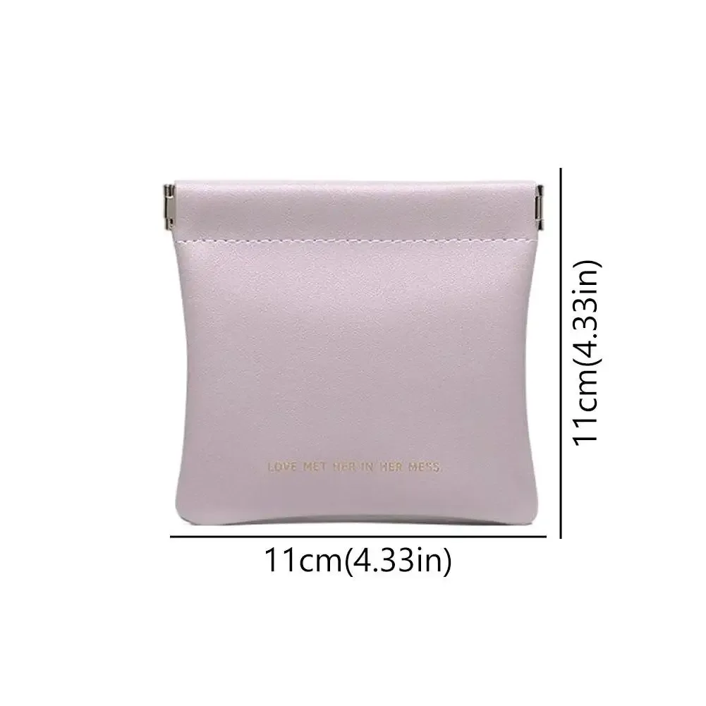 mini sac à fermeture automatique en pu, sac de rangement portable pour écouteurs, câbles de charge, portefeuille zéro, pièces de monnaie et rouges à lèvres