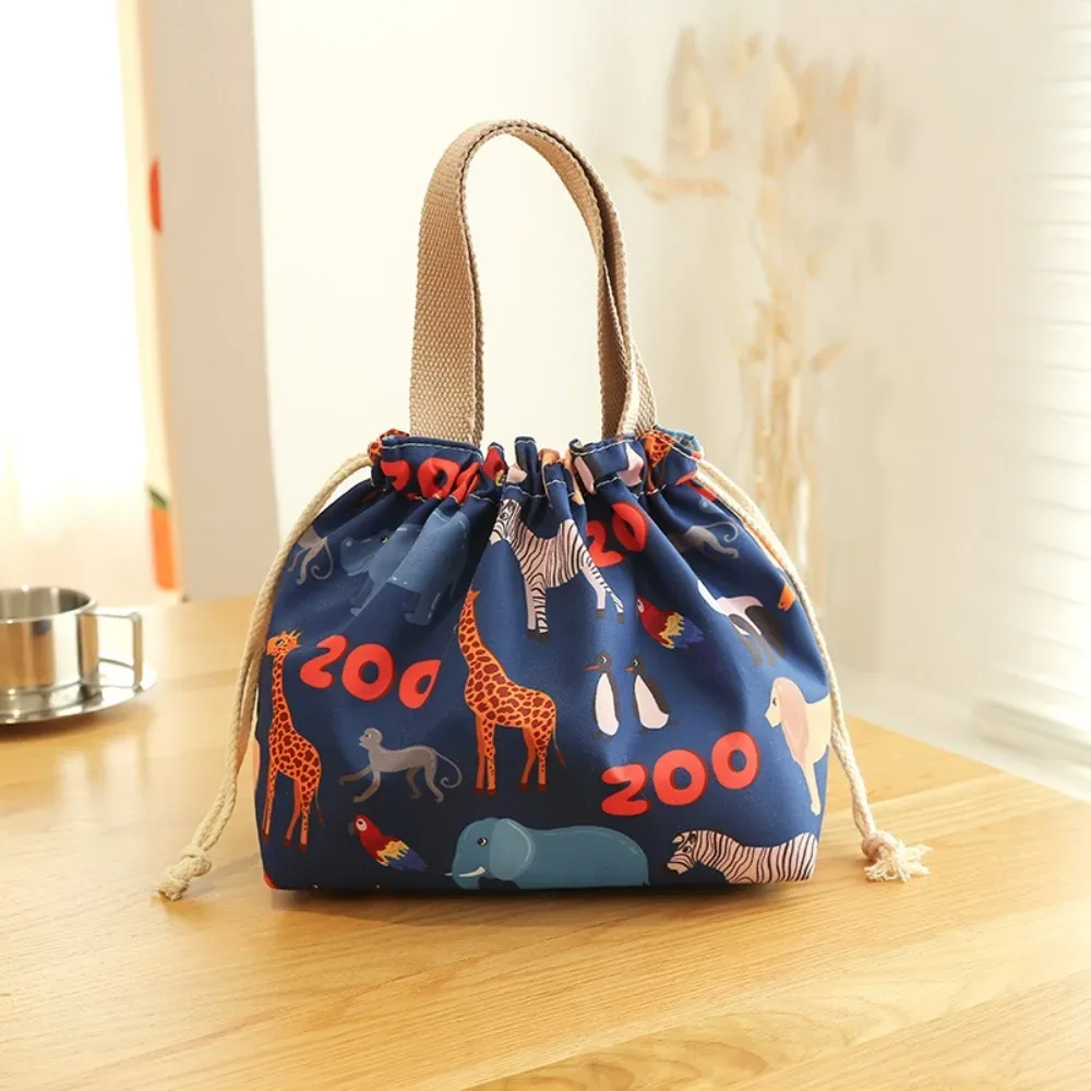 nouveau sac à sangle à cordon en nylon impression de dessin animé sac de repas de stockage mignon sac fourre-tout