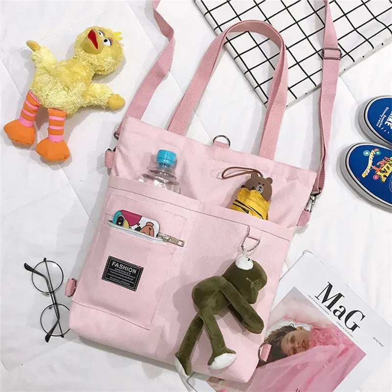 sac à main à bandoulière en toile pour femmes, sac fourre-tout pour le travail, shopper féminin, mode simple, qualité, designer coréen lancé, haut à dos
