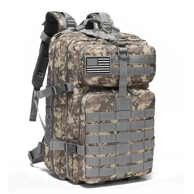 sac à dos tactique 45l, sac d'assaut tactique, sac de survie 3 jours, sac à dos de randonnée et de trekking