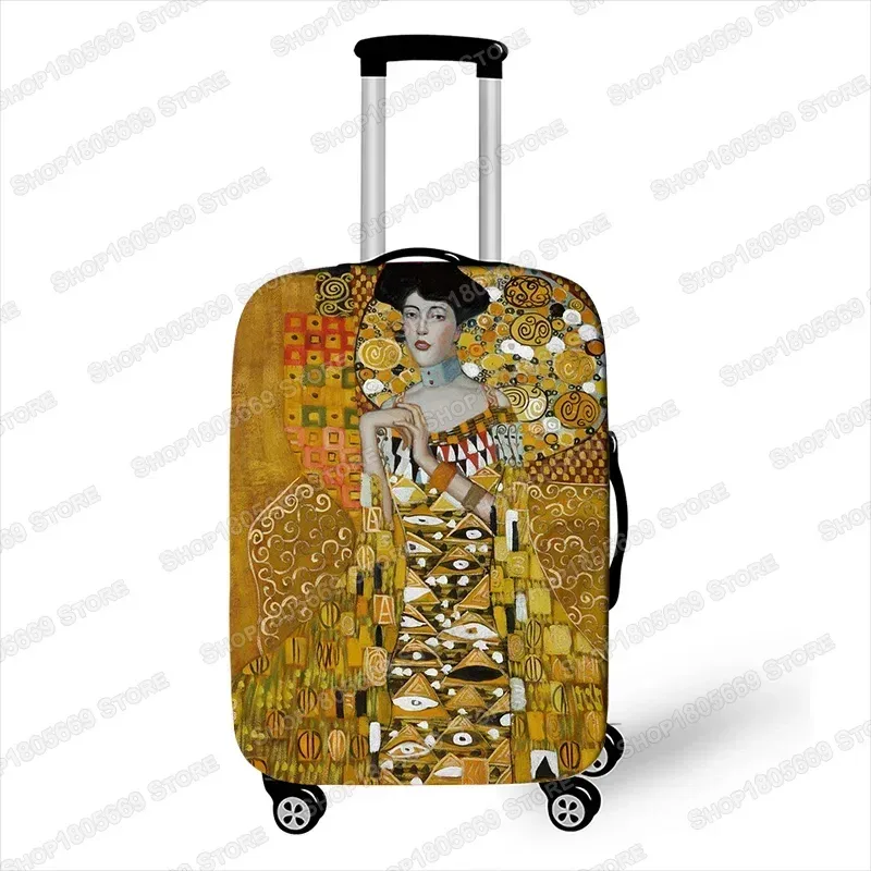gustability-juste de valise de voyage pour femme, peinture à l'huile klimt, van gogh, nuit étoilée, housses avec housse anti-poussière élastique