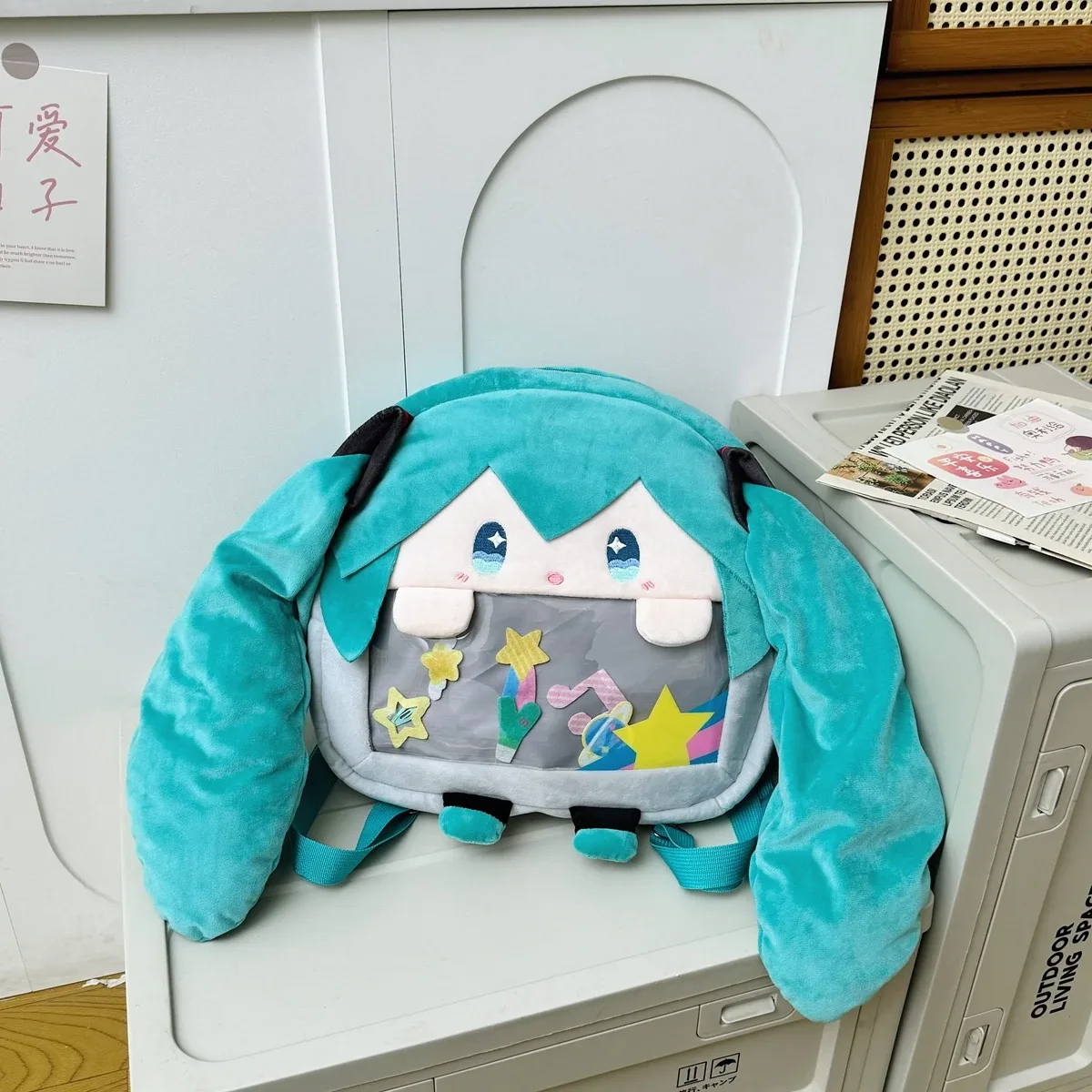 sac à dos en peluche doux hatsune miku, sac à personnage d'anime kawaii, itabag, adorable sac à bandoulière de dessin animé pour les fans, usage quotidien