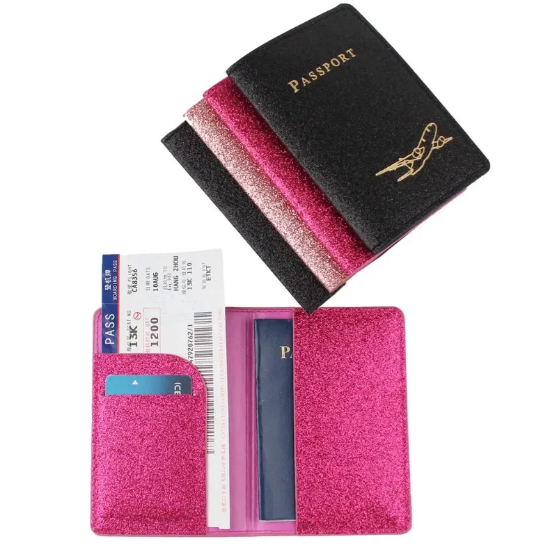 protège passeport organisateur avion doré noir rose pâle voyage document portefeuille crédit card protection