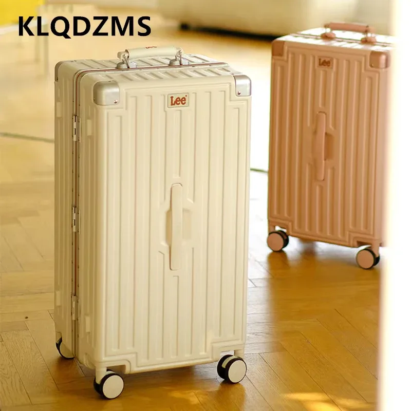 valise klqdzms de haute qualité, 28 pouces, grande capacité, cadre en aluminium, valise à roulettes, boîte de cabine 20 pouces, sac de voyage.