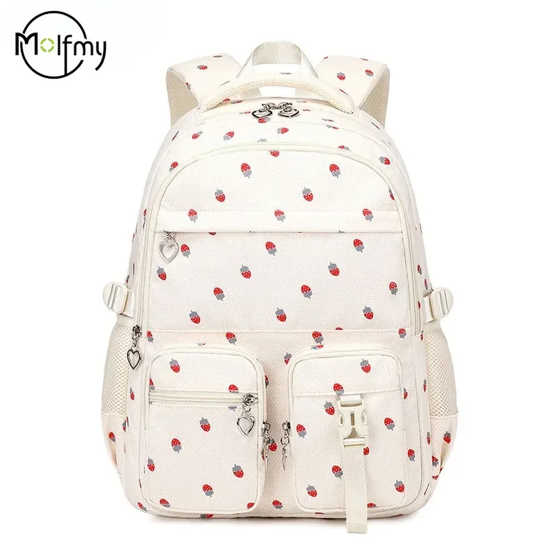 sac dos nylon fraise rouge blanc rose violet beige imperméable bandoulière poche téléphone voyager école