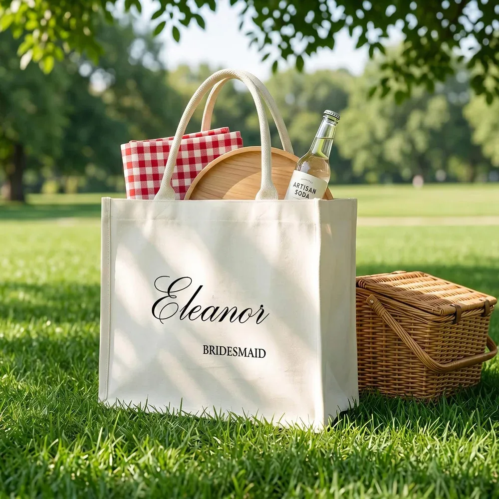 sac fourre-tout neutre personnalisé, lavable, style minimaliste, beige doux, pour le shopping, le travail, les pique-niques, les fêtes, les voyages, les cadeaux