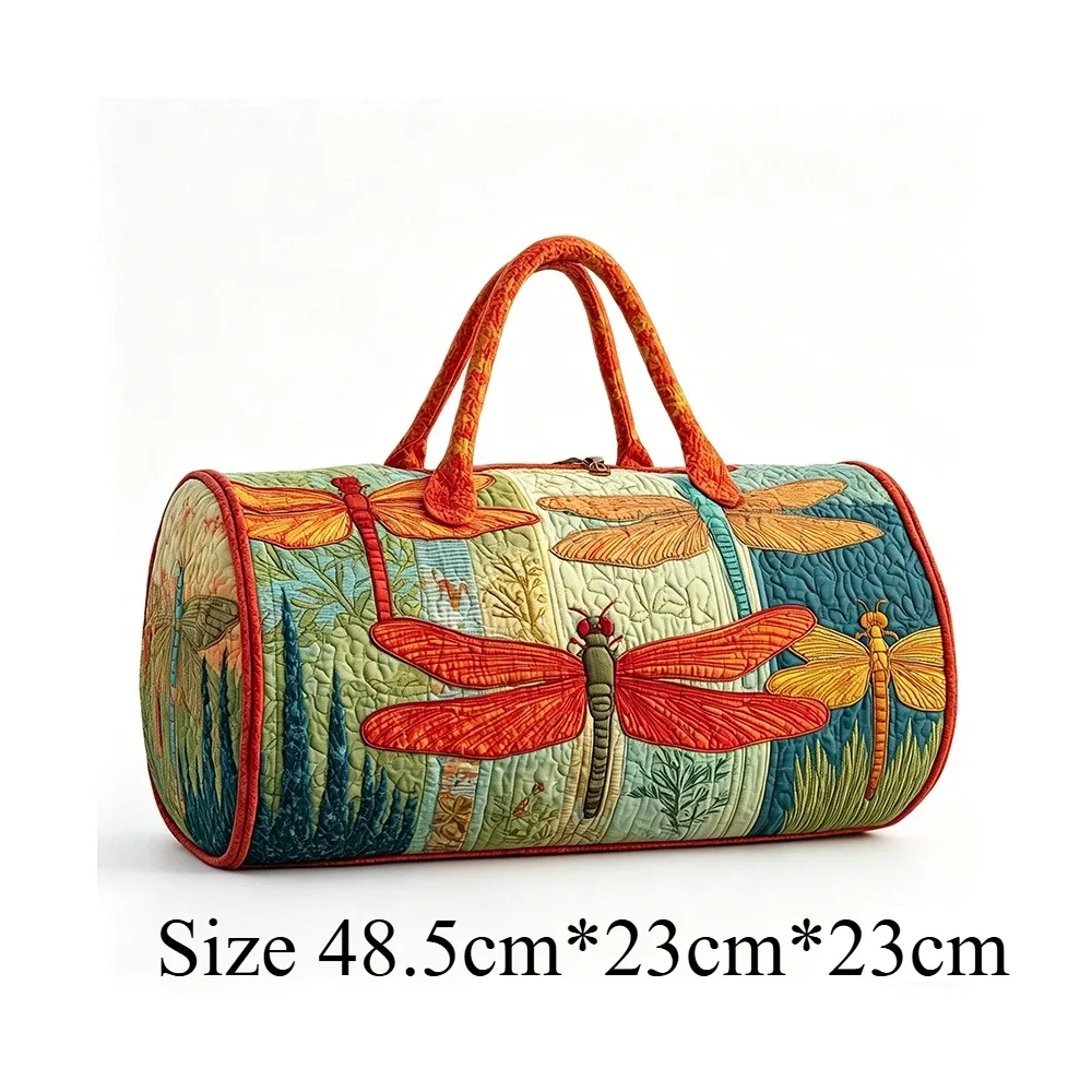 sac de voyage matelassé 3d dragonfly pour femme, sac de week-end, sac de sport, sac de transport artistique, bagage à main, article personnel