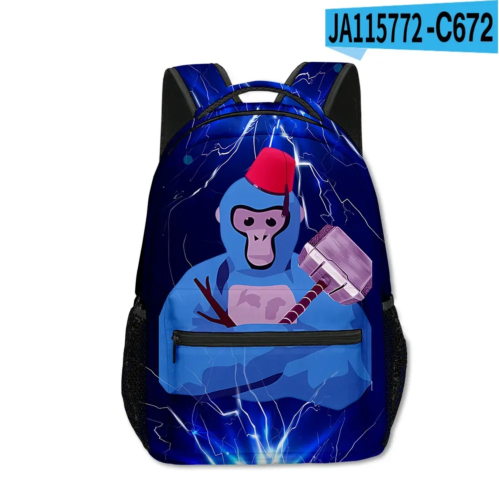 sac à dos tendance et amusant pour étudiants, avec impression 3d de gorille, en tissu oxford imperméable, pour garçons/filles, sacs à dos de voyage