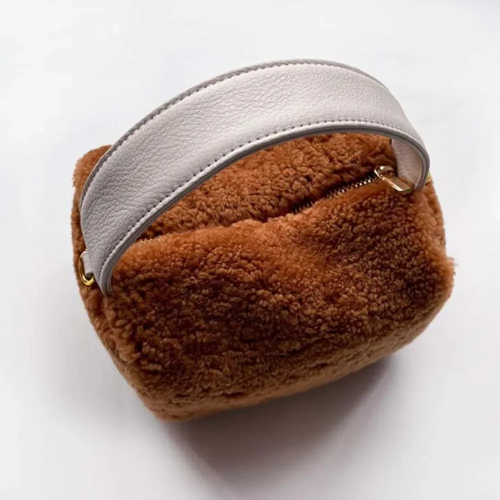 mode fourrure laine d'agneau sacs à main rabat femme conception doux en peluche filles chaîne messager sac à bandoulière bandoulière dames sac à main sacs à main