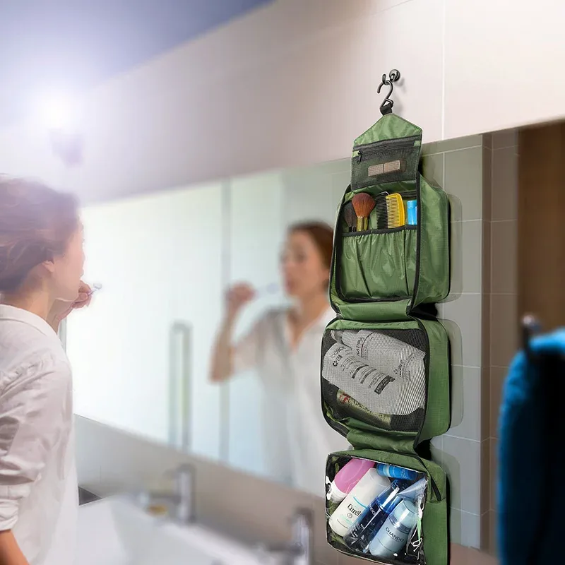 trousse de toilette étanche pour hommes et femmes, trousse de toilette extérieure, kits de douche de voyage, trousse cosmétique, poudres de maquillage, nouveau