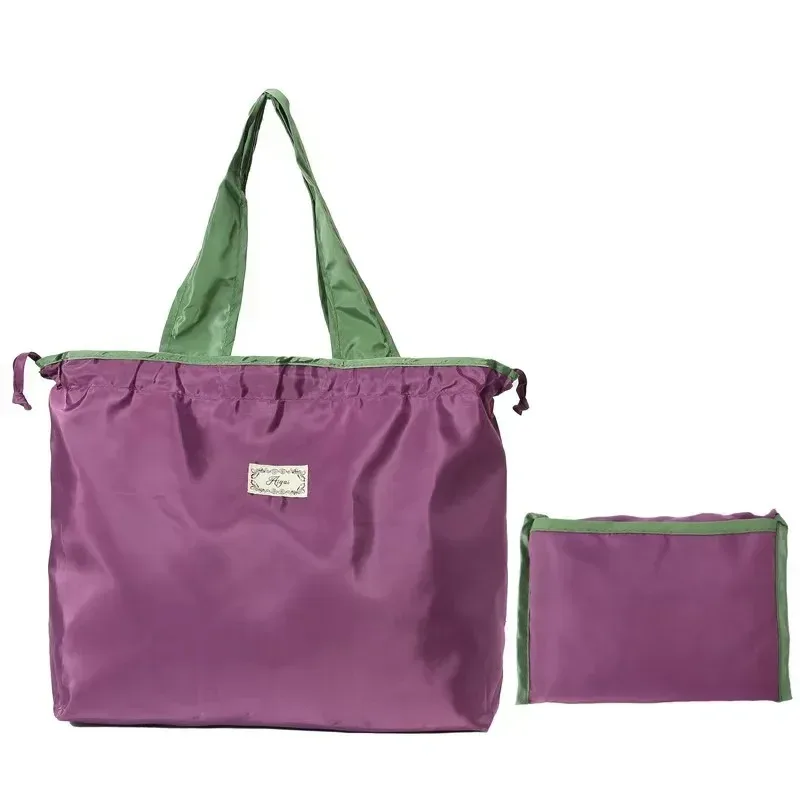 sac de courses réutilisable, sac de rangement écologique pliable de grande capacité avec cordon de serrage, sac à bandoulière de shopping décontracté, 1 paquet