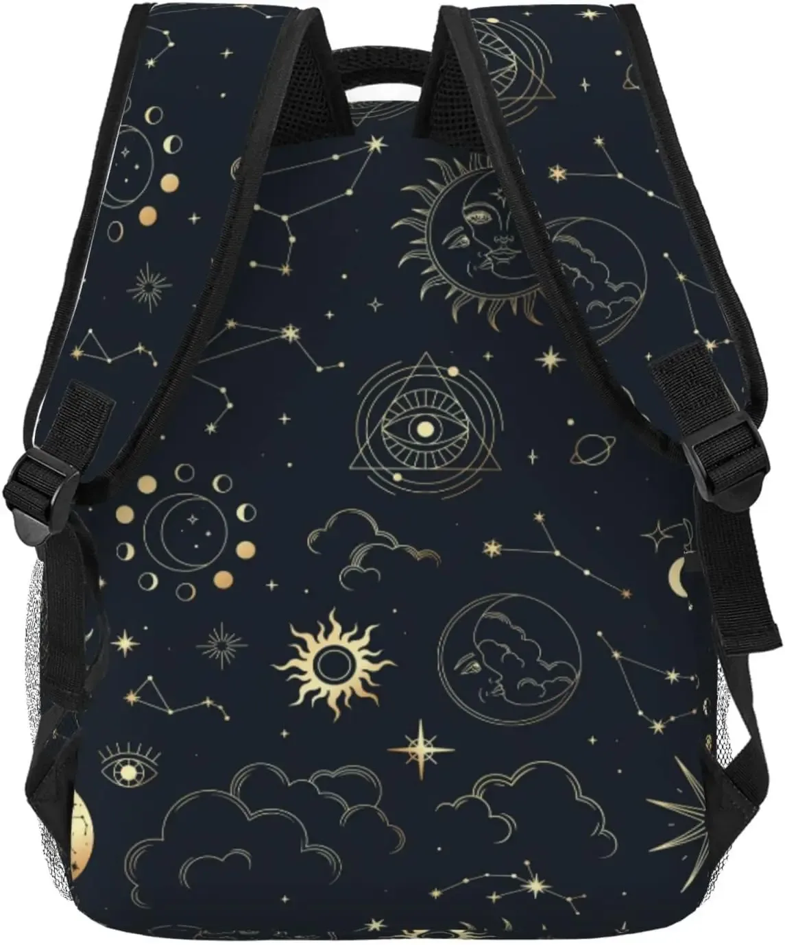 stratravelling-sac à dos léger pour ordinateur portable pour hommes et femmes, sac à dos universitaire, sac à dos décontracté, constellations magiques, soleil, lune, étoile