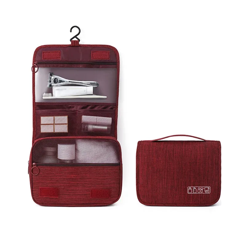 trousse de toilette portable en tissu oxford pour hommes et femmes, organisateur de voyage étanche à suspendre