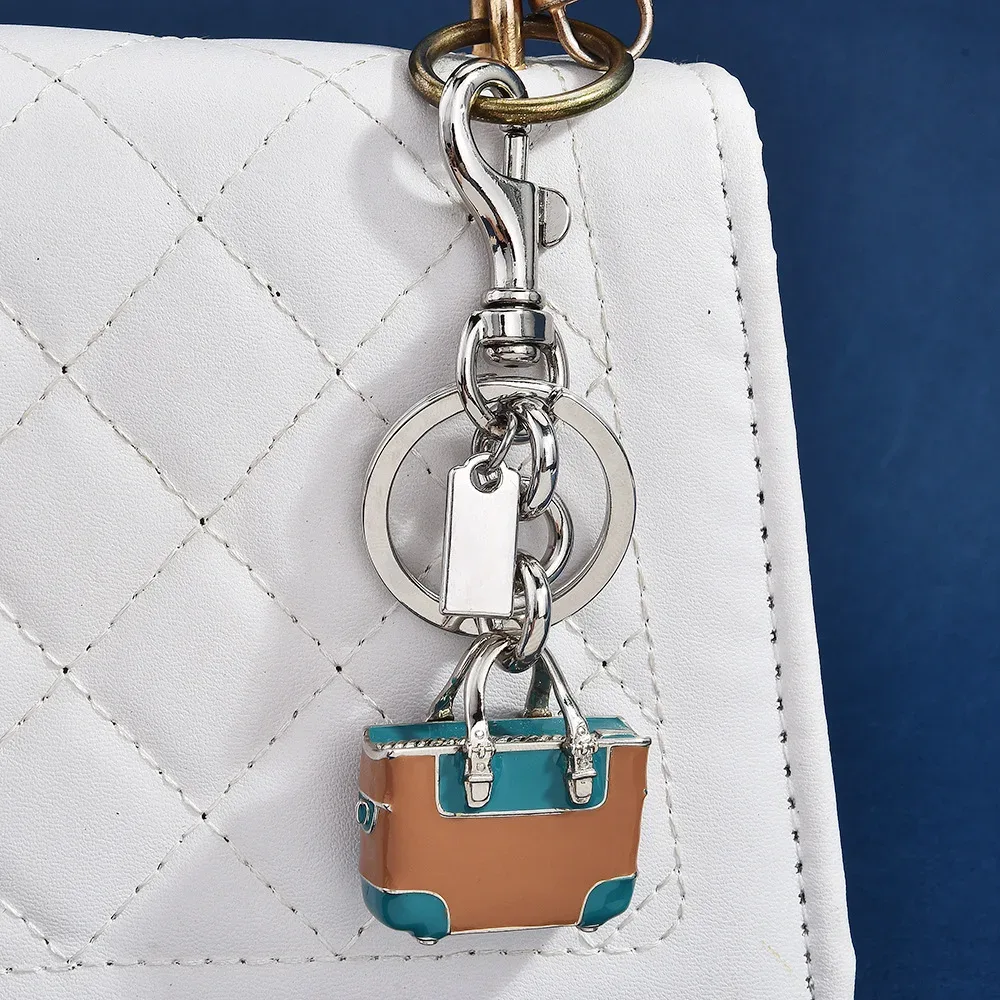 cadenas serrure tsa métal argenté gravure personnalisable voyage business amateurs voyage gifts miniature vintage enameled handbag shape keychain