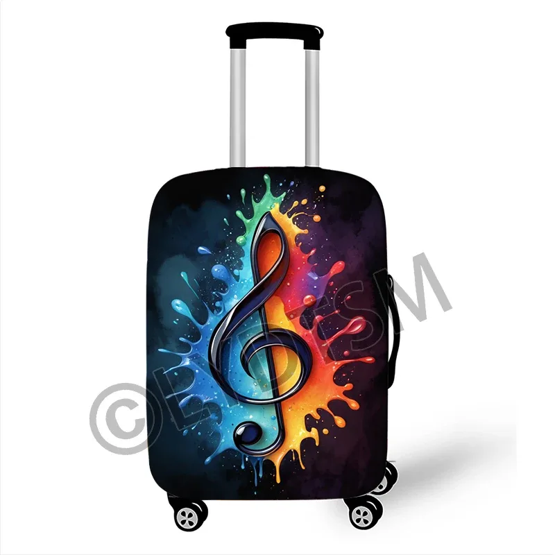 housse valise polyester motif musical coloré notes musique roses ailes protection voyage taille variable