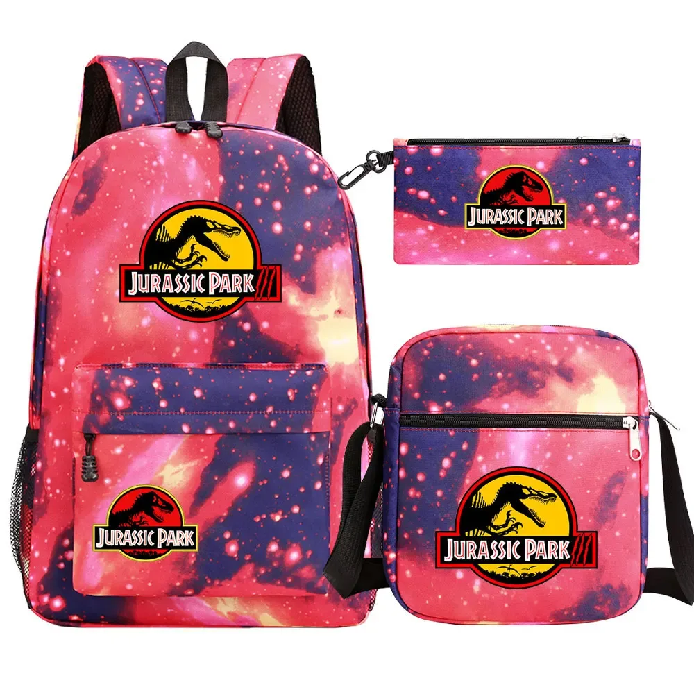dinosaur jurassic world park 3 pièces garçons filles enfants retour à l'école livre sacs, sac à dos étudiant, sac à bandoulière trousse à crayons