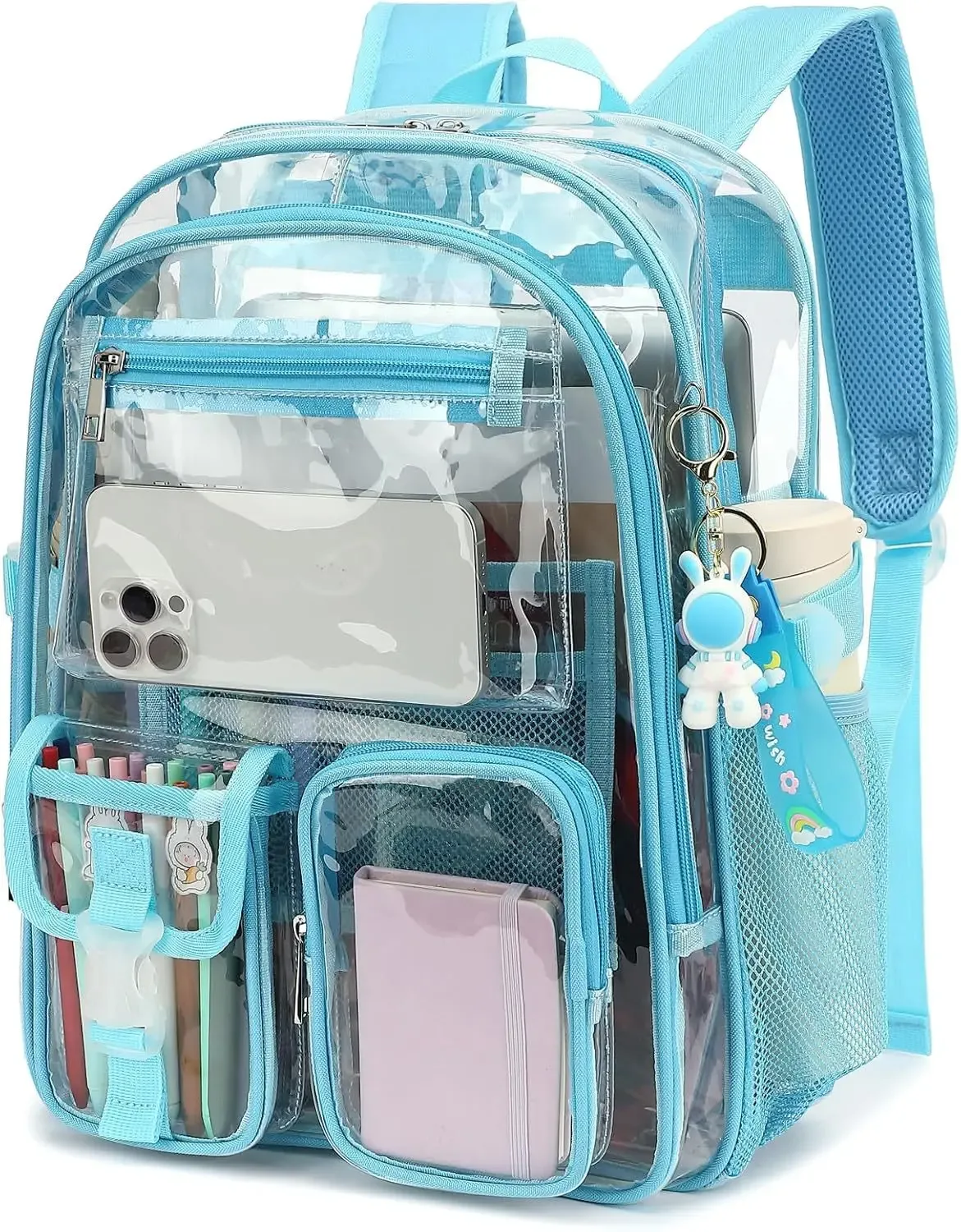 nouveau sac à dos adapté aux écoles, sac transparent en pvc robuste adapté aux champs sportifs
