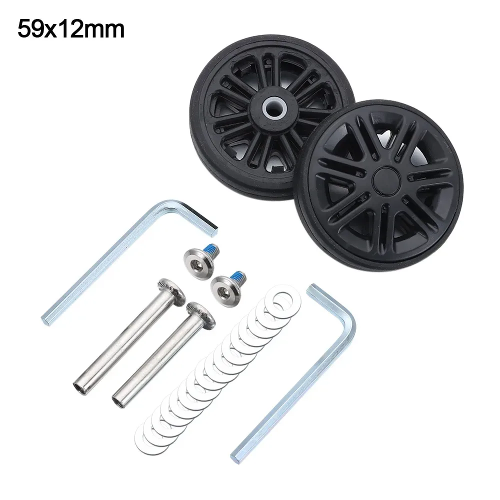 roues de valise de remplacement, 2 pièces, résistantes à l'usure avec vis, roues de bagages de voyage, roulettes silencieuses, kit de réparation d'essieux
