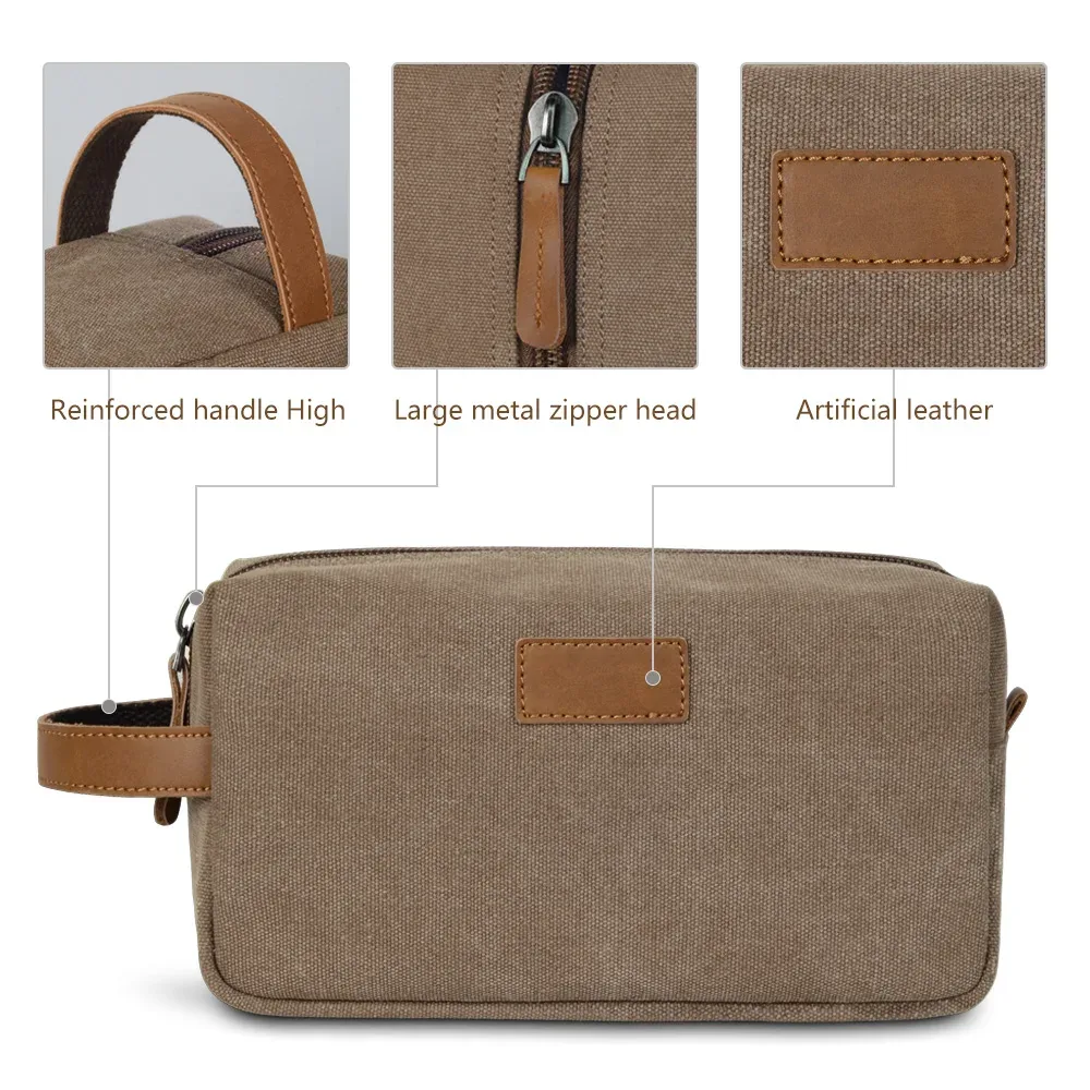 trousse de toilette multifonctionnelle en toile avec logo personnalisé, sac de voyage pour hommes, trousse de rasage suspendue, trousse de toilette pour hommes