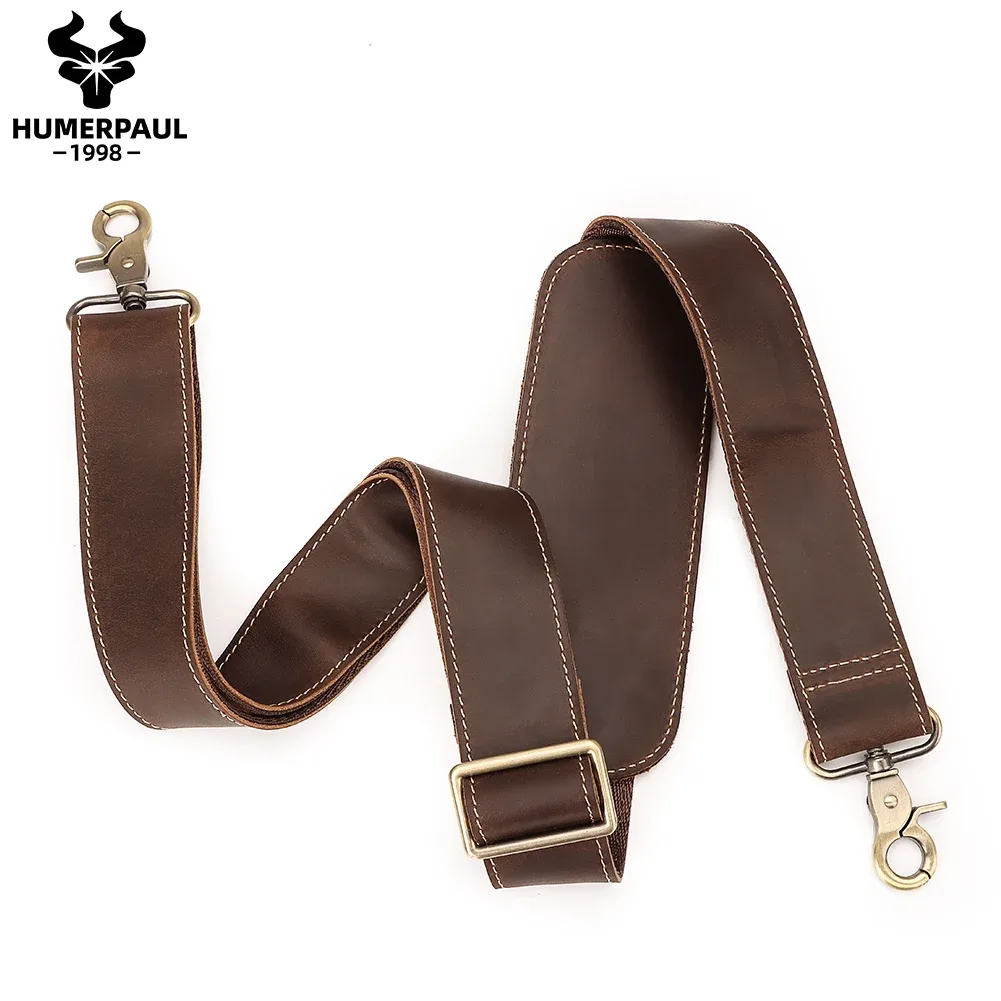 Sangle de sac en cuir véritable réglable de 127cm de long, sangle de sac à bandoulière solide, sangle de sac initiée par le messager, accessoires de remplacement