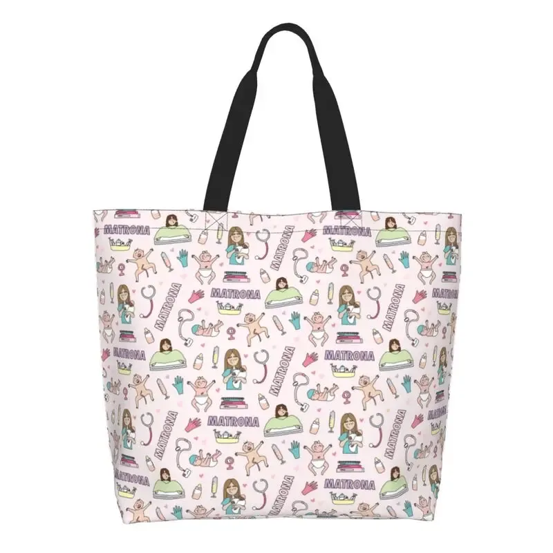 dessin animé médecin infirmière enfermera en apuros sacs d'épicerie grande capacité esthétique merch pour femme rue sac à bandoulière