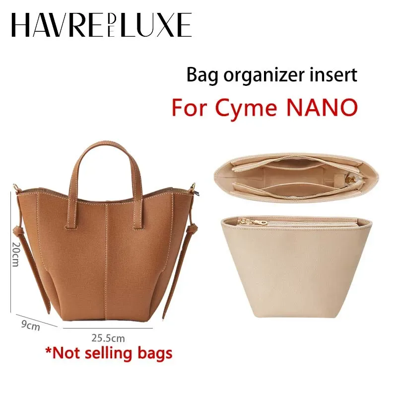 organisateur de sac à main pour cyme mini tote, insert de rangement pour sac cyme tote, maintient la forme, accessoires de sac
