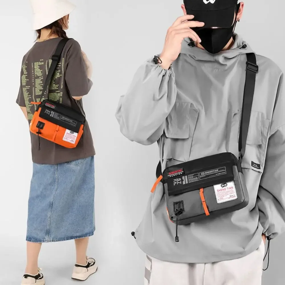 nouveau sac à bandoulière décontracté en nylon couleur contraste étanche sacs à bandoulière simples sacs de messager de sport horizontaux de grande capacité