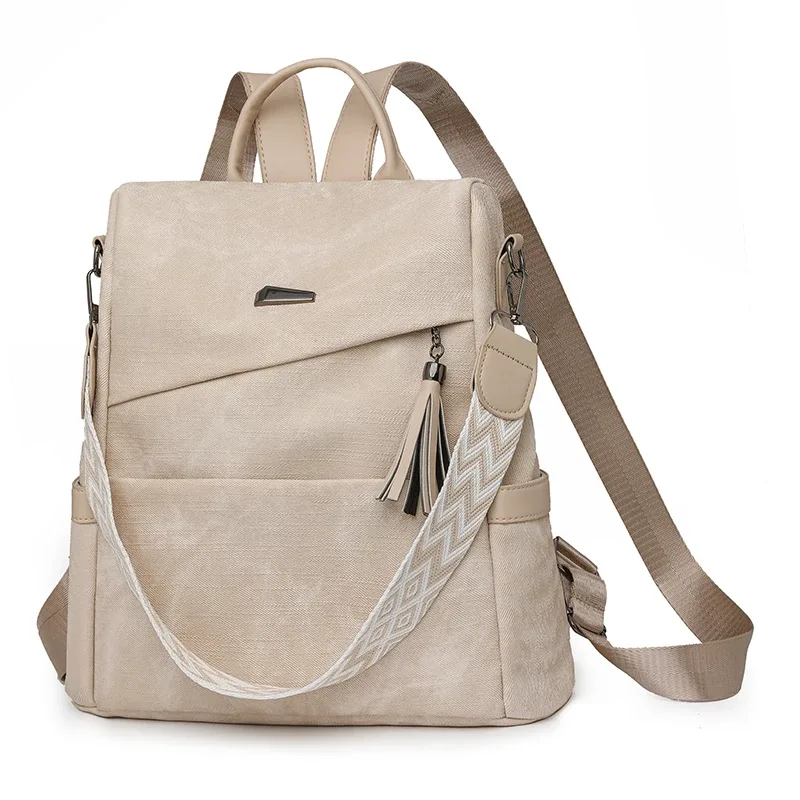 sac à dos en cuir pu de bonne qualité pour femmes, sac à bandoulière de styliste, sac de jour de grande capacité, sac d'école pour filles