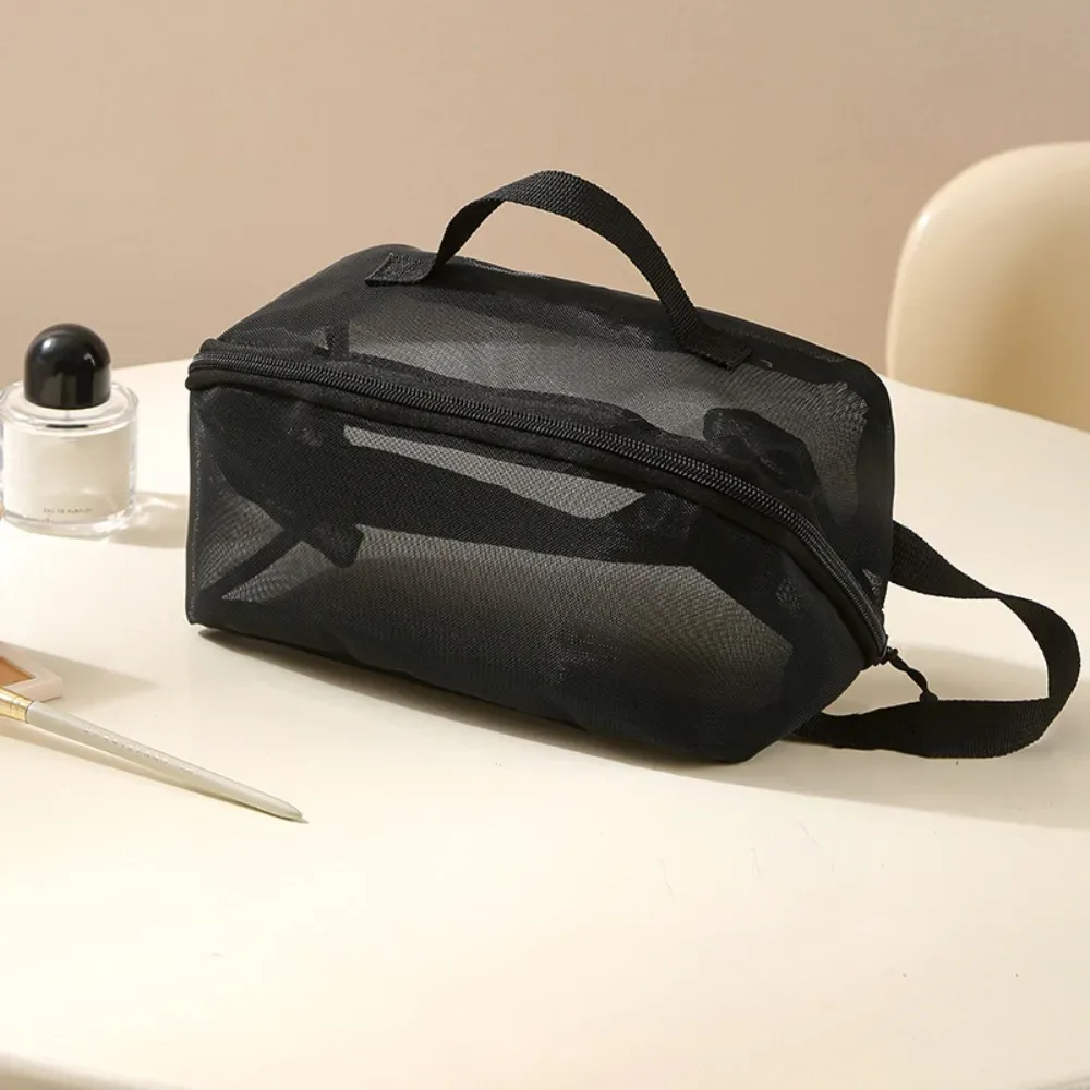 sacs à cosmétiques en maille à fermeture éclair, sac de rangement transparent à double couche 1/2/3 couches, pochette de lavage multifonctionnelle, sac de maquillage en perspective