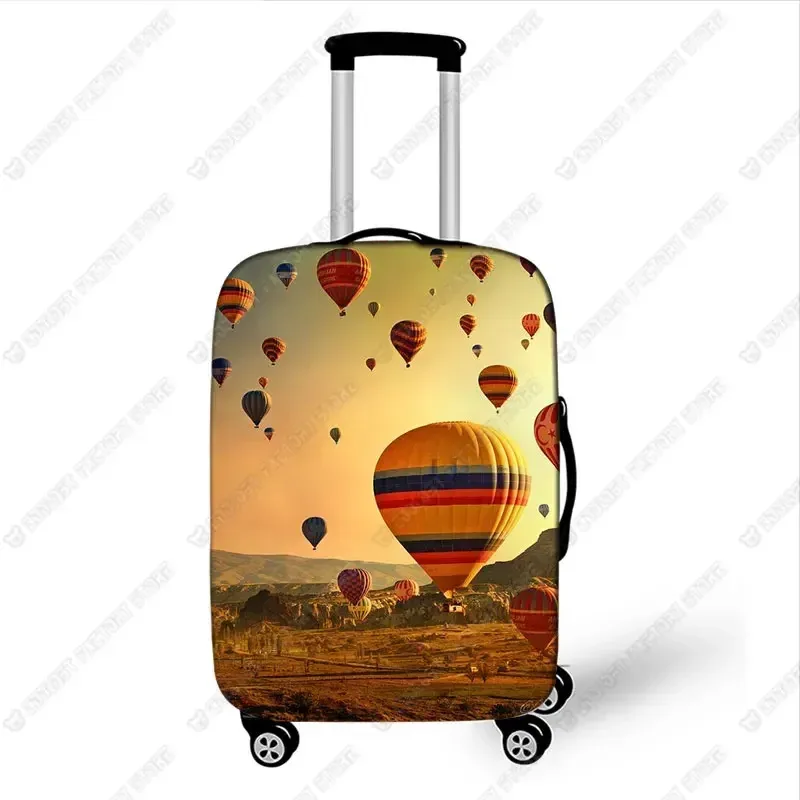 housse de protection pour valise à motif de ballons d'air chaud, housse étanche à la poussière, boîte à tige de traction unisexe, housse de protection élastique pour bagages