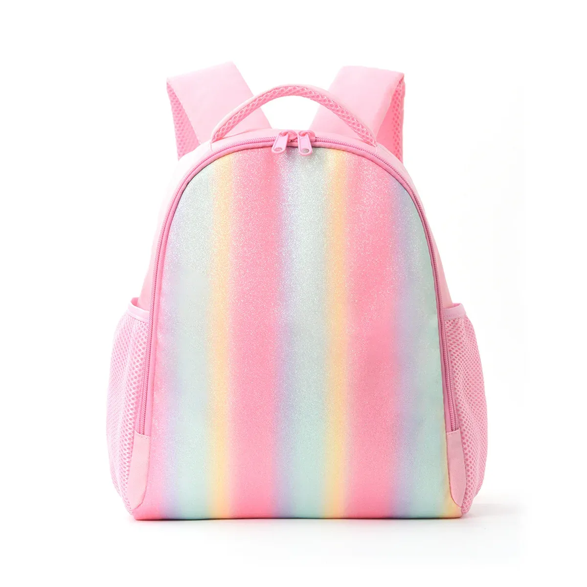 petit sac à dos dégradé arc-en-ciel à paillettes, mignon, léger, respirant, en maille, pour voyage