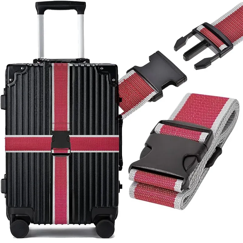 nouveau sangles de bagage droites pour valise, ceinture de bagage avec boucle de déverrouillage réglable, accessoire de voyage facilement identifiable