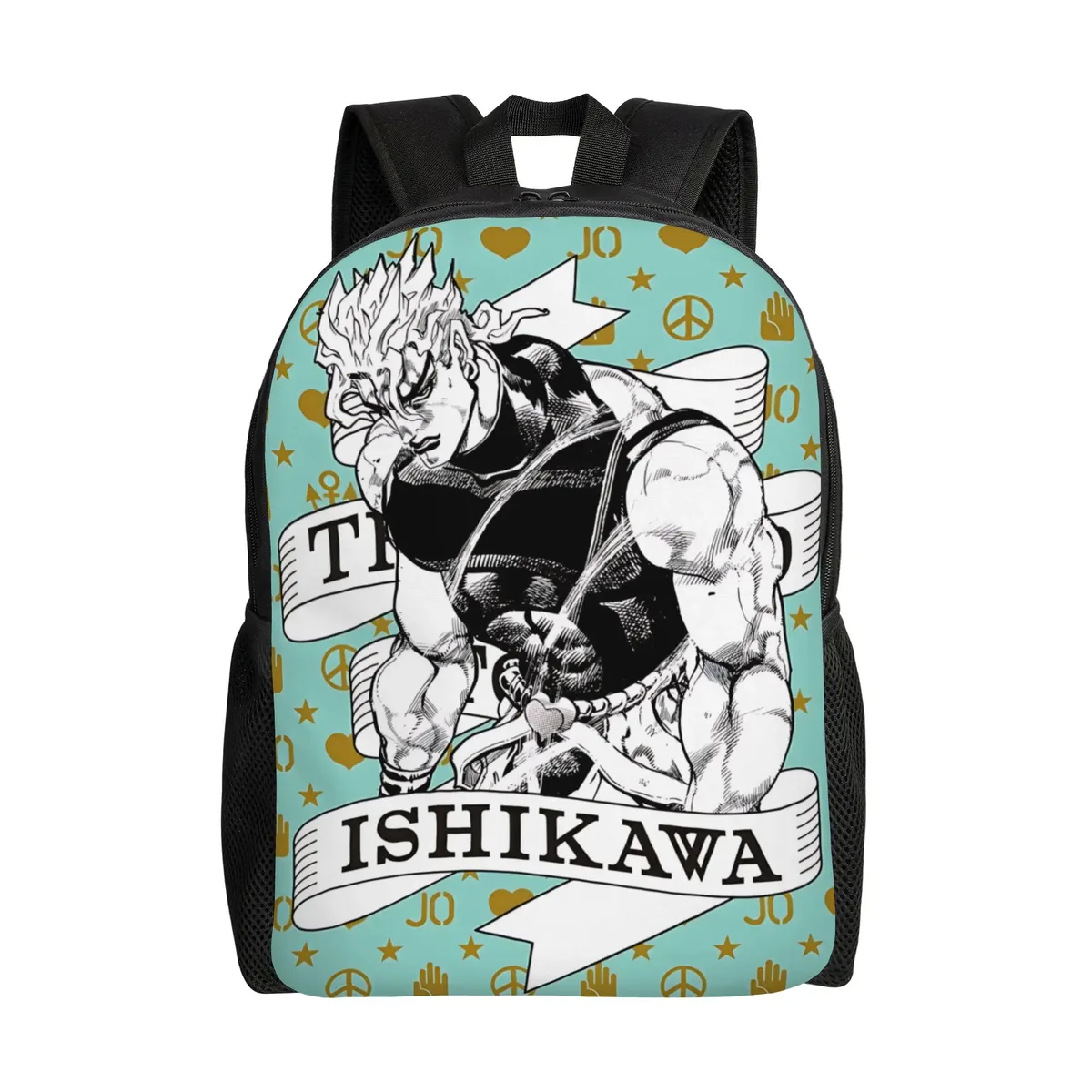 sac à dos jojo's bizarre adventure world, sac ita, sac à dos décontracté pour le camping avec fermeture éclair, motif anime jojo