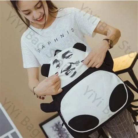 mode drôle panda modèle sac à dos streetwear populaire originalité cartable hommes femmes décontracté grande capacité ordinateur sac à dos