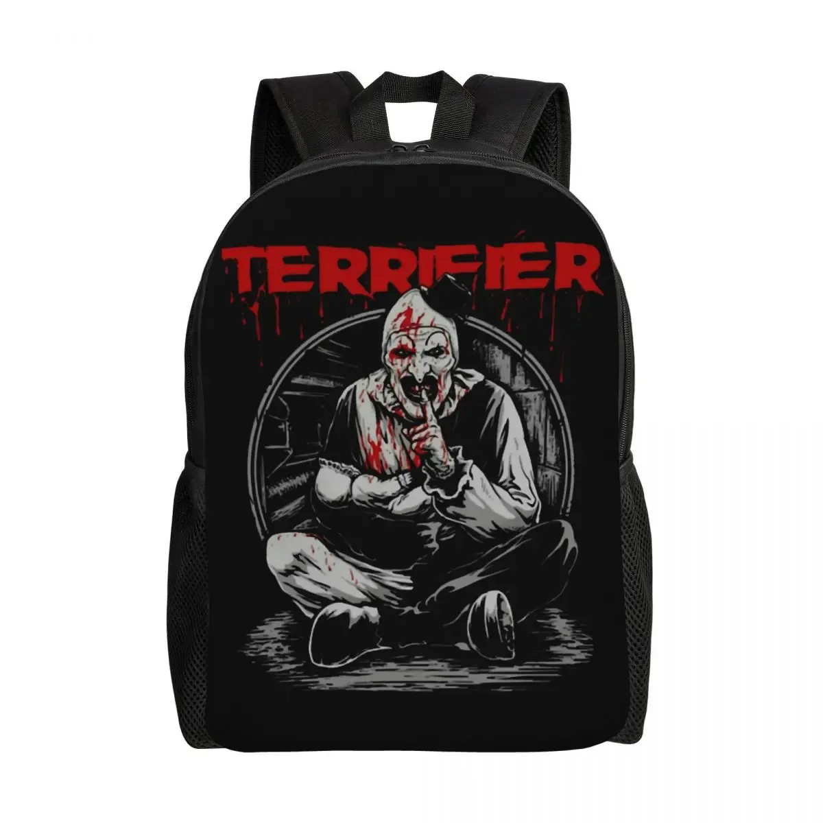 sac à dos de voyage personnalisé terrifier movie pour hommes et femmes, cartable d'ordinateur scolaire, sac à dos d'étudiant, sacs d'horreur, halloween, clown, collège
