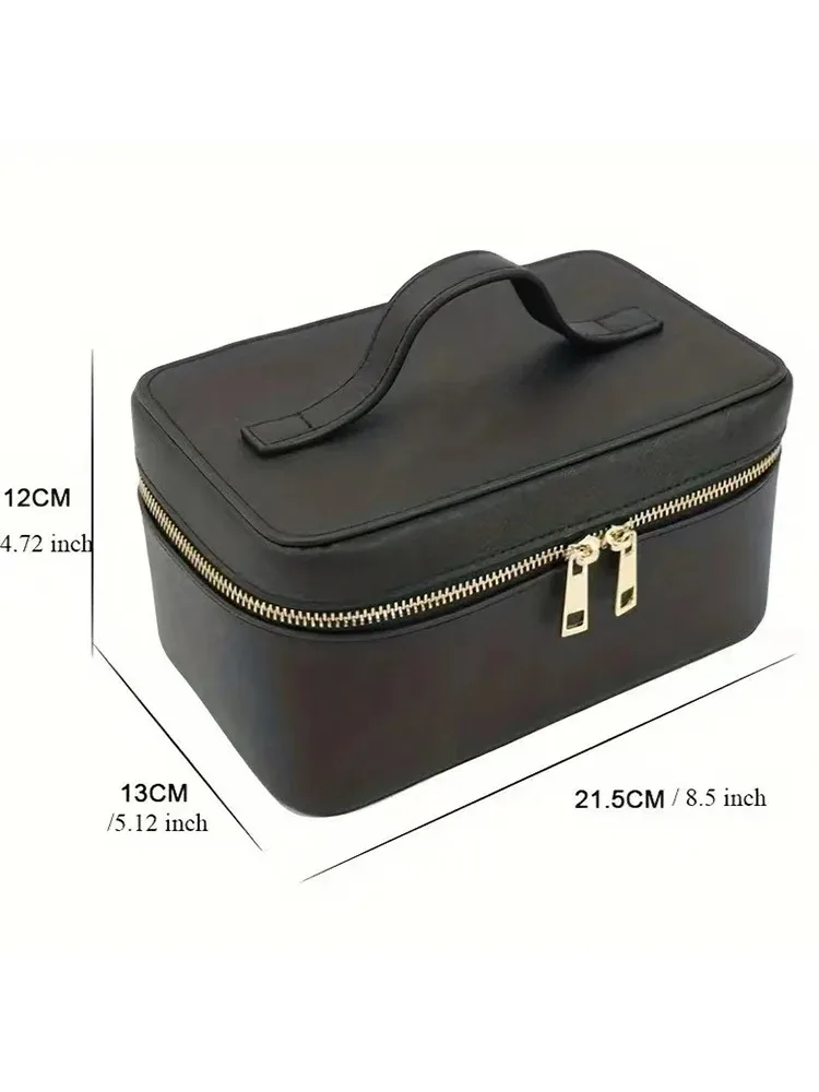 saffiano – trousse de toilette de voyage en croûte de cuir pour femmes, trousse de toilette de voyage personnalisée, boîte de rangement de maquillage suspendue portable, kit dopp, sac à cosmétiques